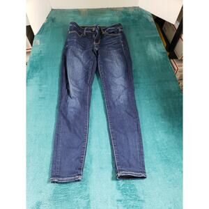 American Eagle Jeans Size 2 Short Womens Blue Stretch Pants Mid Rise Jegging